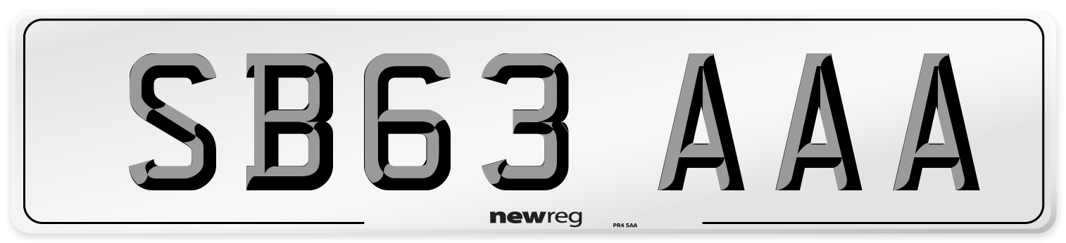SB63 AAA Number Plate from New Reg